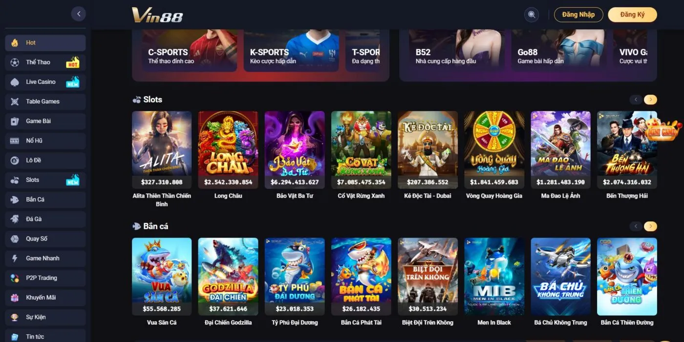 Vin88 lựa chọn thay đổi khác biệt về mặt giao diện từ khi hội viên truy cập