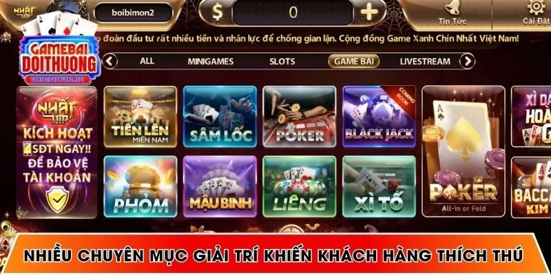 Nhiều chuyên mục giải trí khiến khách hàng thích thú
